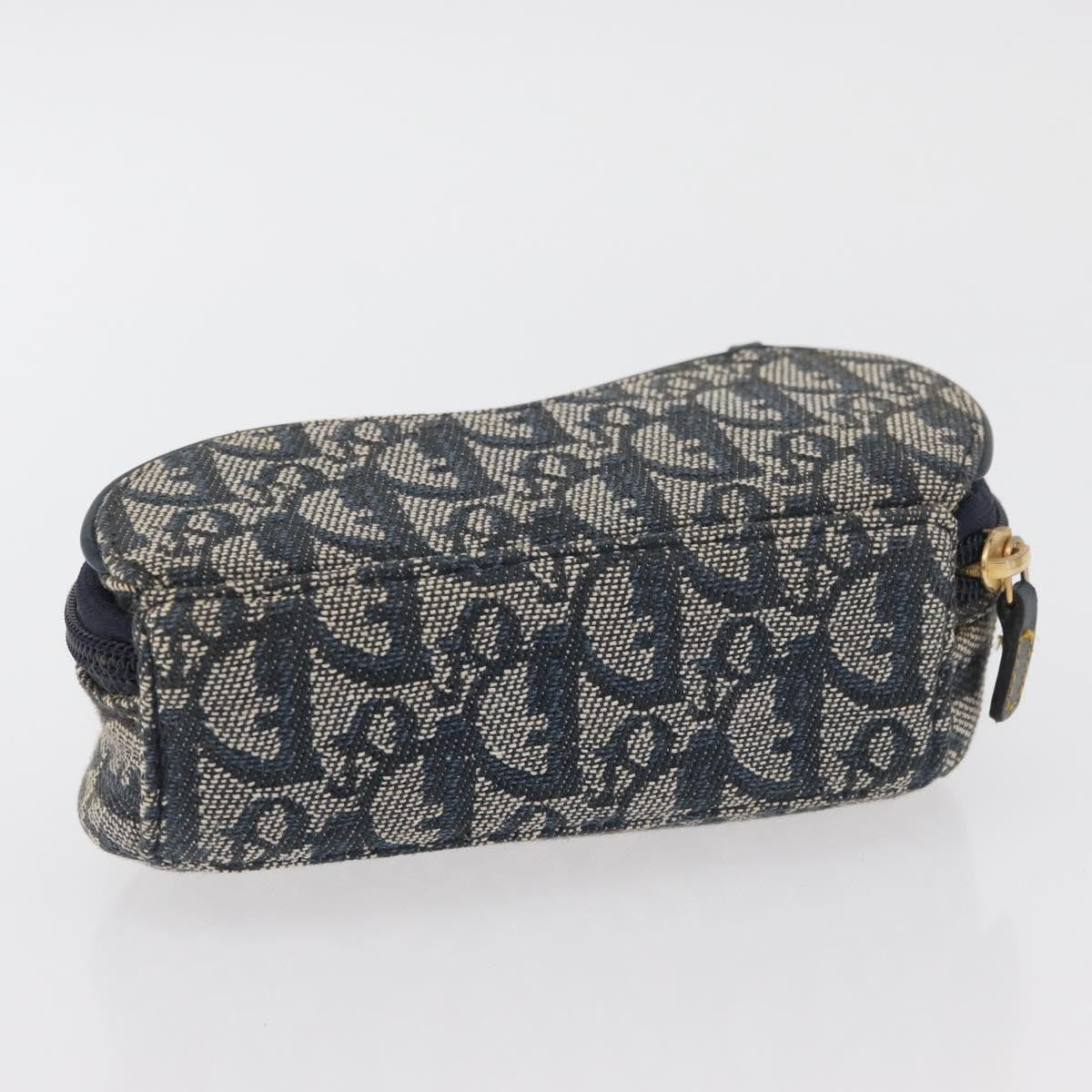 Christian Dior Vintage Saddle Coin Purse Diorissimo Canvas, Navy, Canvas, Clutch
