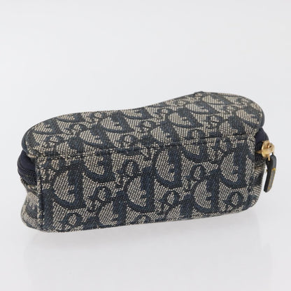 Christian Dior Vintage Saddle Coin Purse Diorissimo Canvas, Navy, Canvas, Clutch