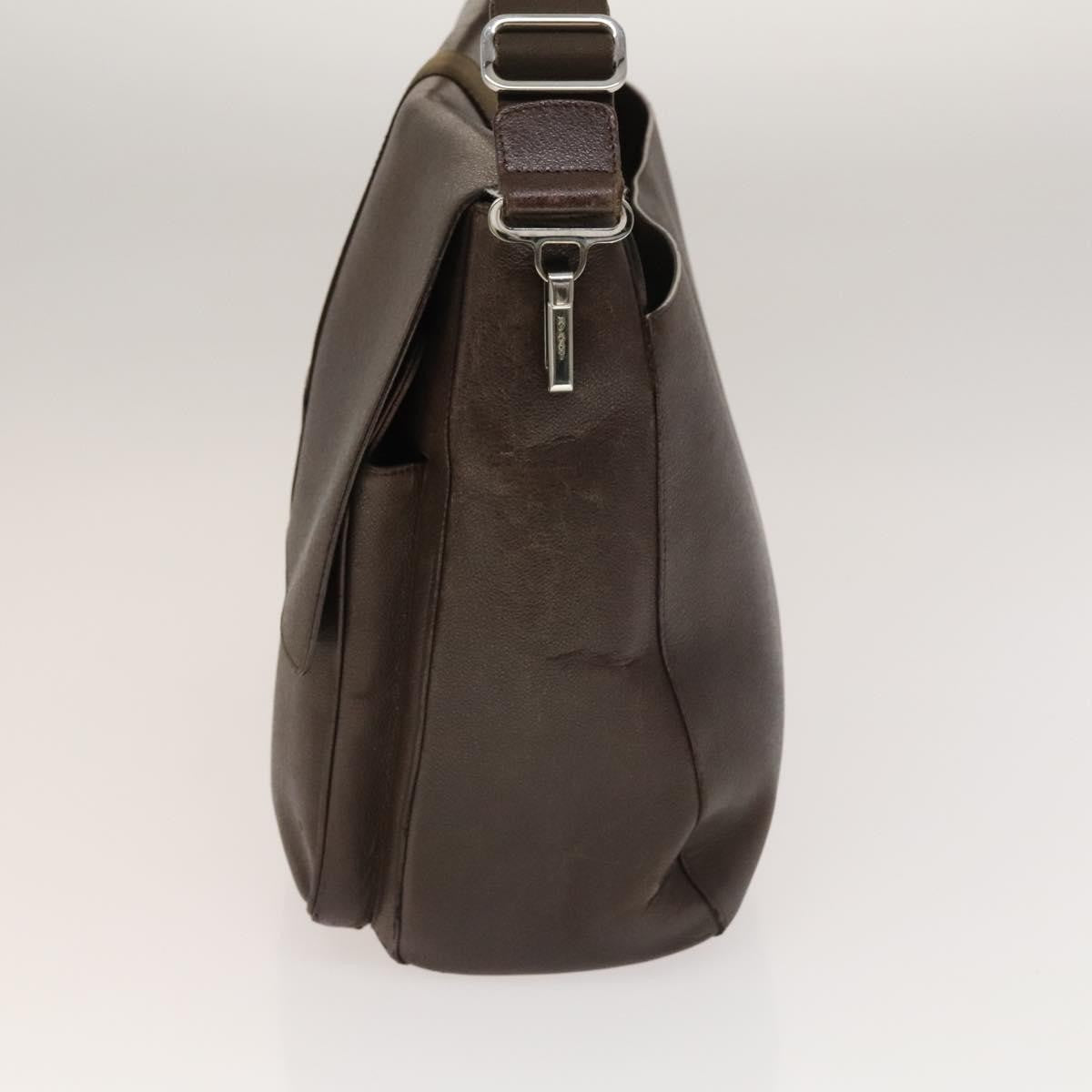 Bvlgari Flap shoulder Bag Leather, Brown, Leather, Shoulder Bag