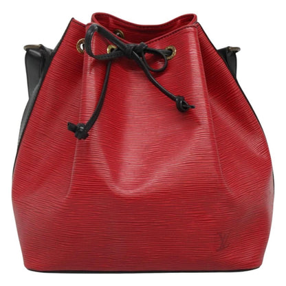 Louis Vuitton Petit Noe Handbag Two Tone Epi Leather, RED, LEATHER, Handbag