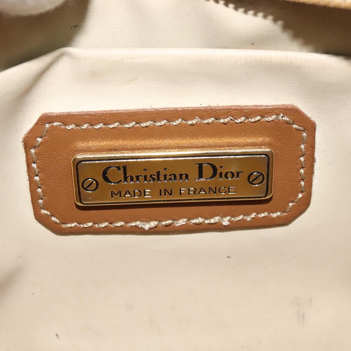 Christian Dior Vintage Honeycomb Zip Pouch Canvas and Leather, Black, Canvas, Clutch