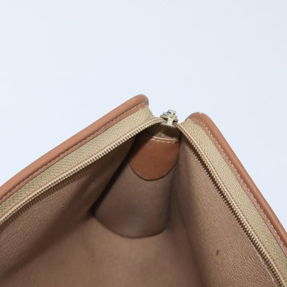 Christian Dior Vintage Honeycomb Zip Pouch Canvas and Leather, BEIGE, CANVAS, Clutche & pouche