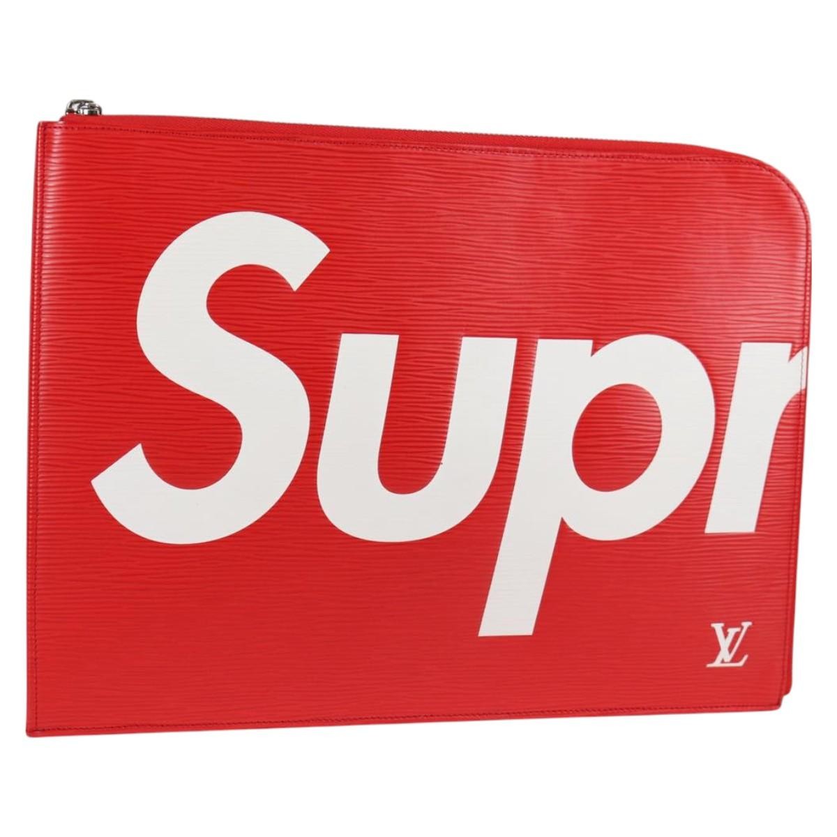 Louis Vuitton Pochette Jour Limited Edition Supreme Epi Leather, RED, LEATHER, Clutche & pouche