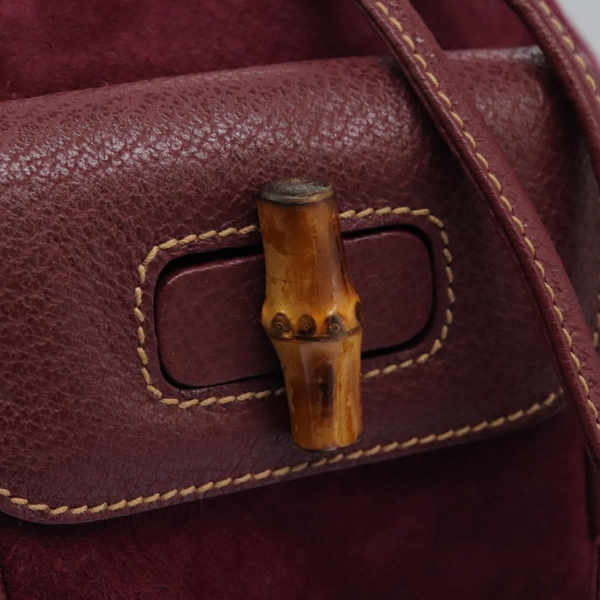 Gucci Vintage Bamboo Backpack Suede, PURPLE, SUEDE, Backpack