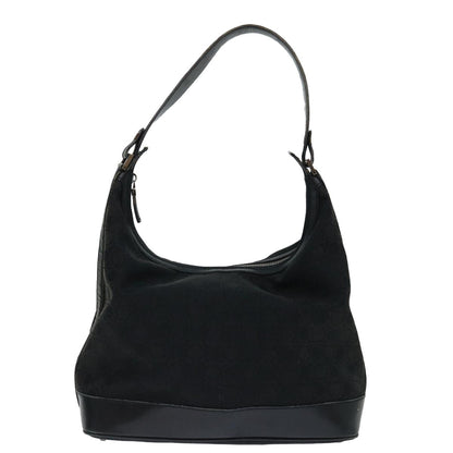 Salvatore Ferragamo Vintage Shoulder Bag Canvas, BLACK, CANVAS, Shoulder bag