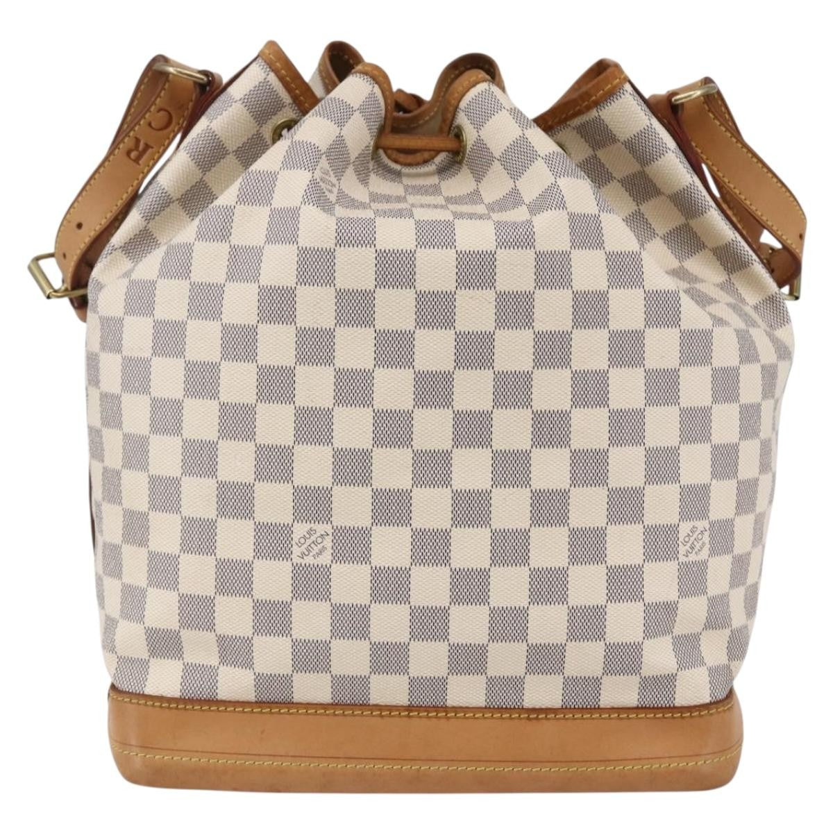 Louis Vuitton Noe Handbag Damier, WHITE, CANVAS, Shoulder bag