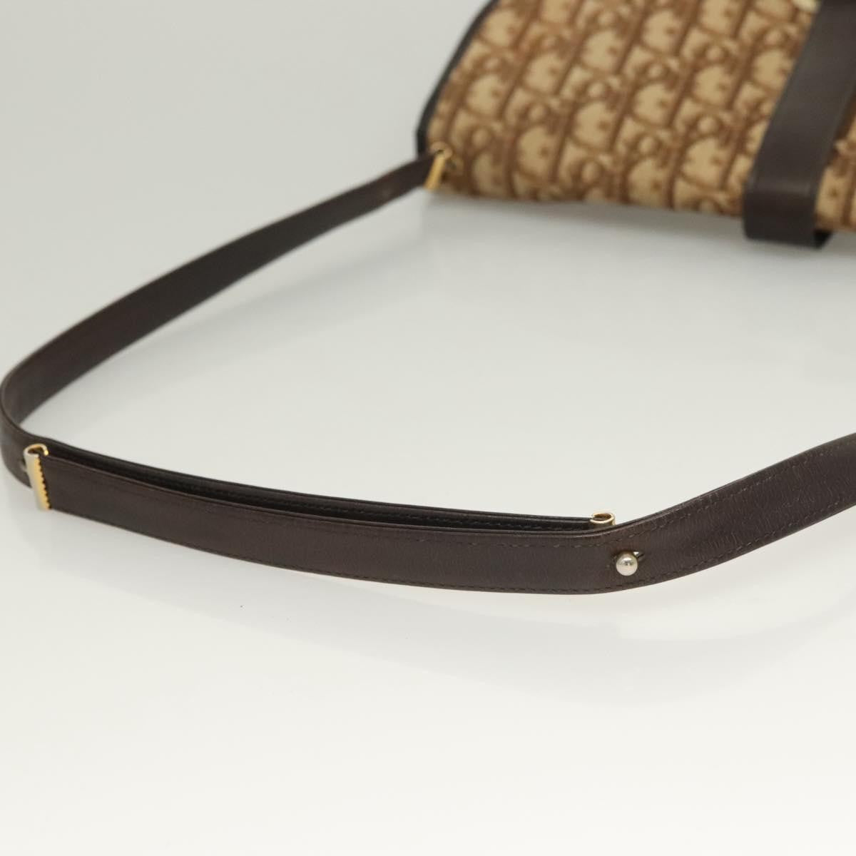 Christian Dior Vintage Trotter Shoulder Bag Canvas, BROWN, CANVAS, Shoulder bag
