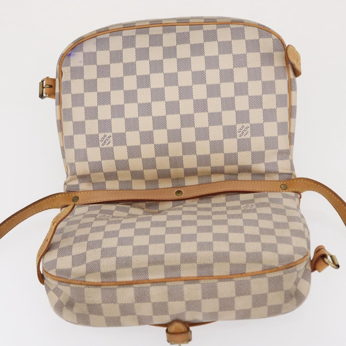 Louis Vuitton Saumur Handbag Damier, BEIGE, CANVAS, Shoulder bag