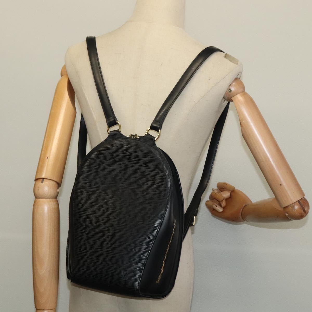 Louis Vuitton Mabillon Backpack Epi Leather, BLACK, LEATHER, Backpack