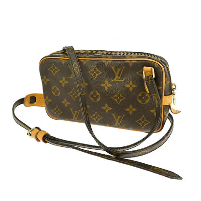 Louis Vuitton Pochette Marly Bandouliere Bag Monogram Canvas, BROWN, CANVAS, Clutche & pouche