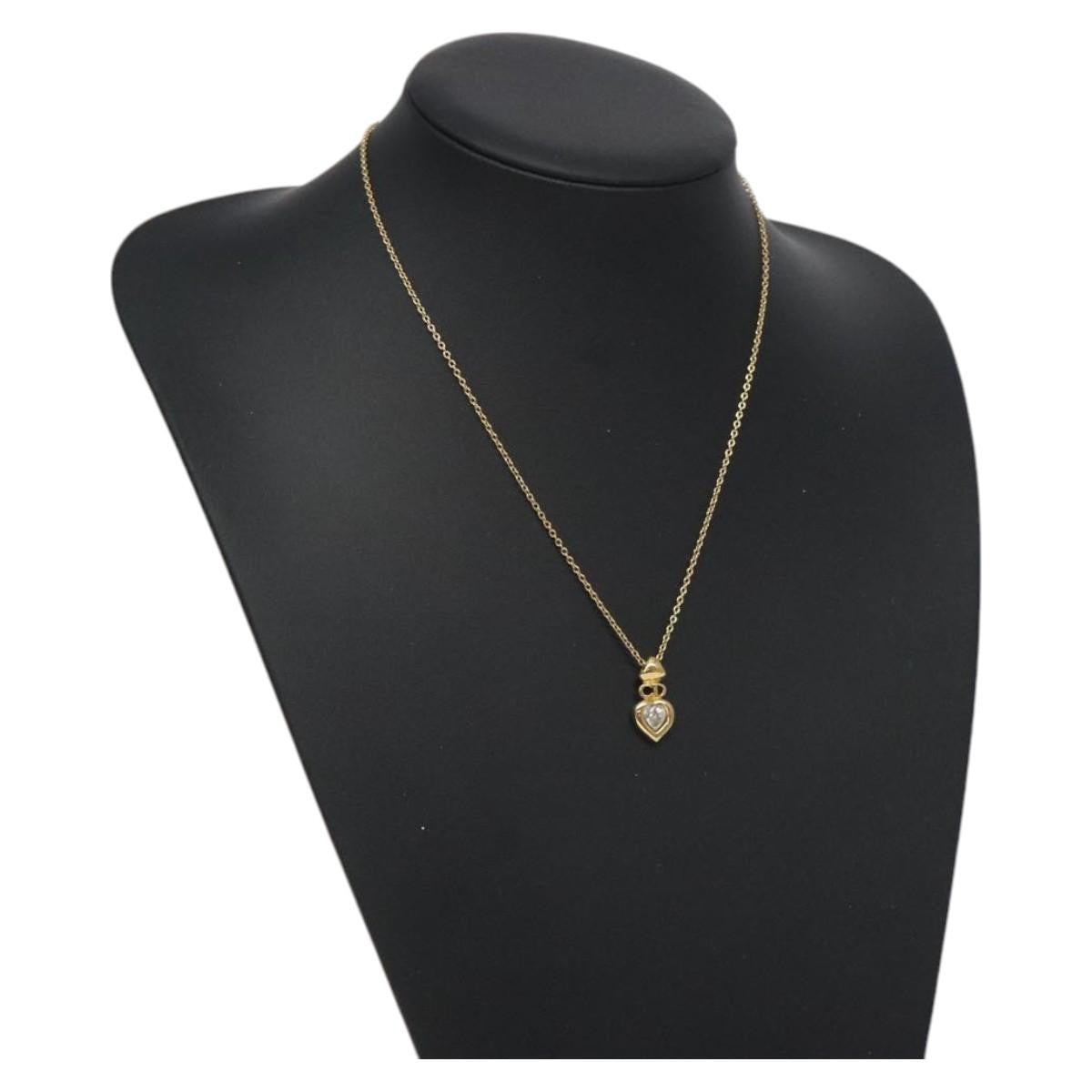Christian Dior CD Heart Necklace Metal, GOLD, METAL, Necklace
