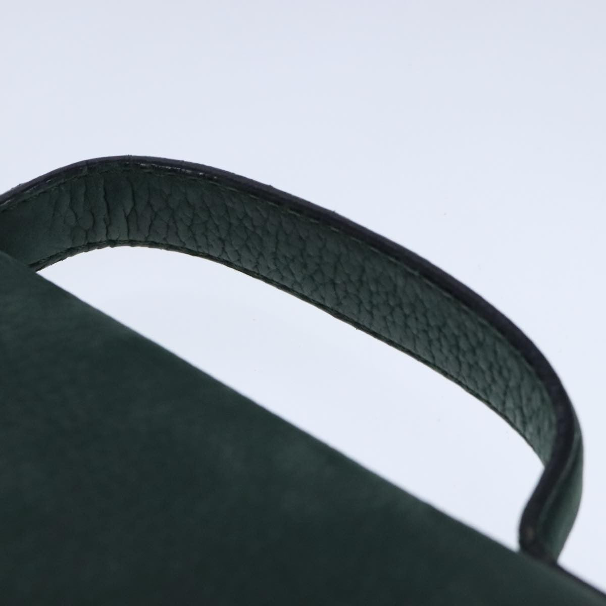 Celine Circle Logo Handbag Leather, GREEN, LEATHER, Handbag