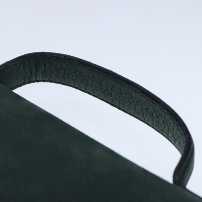 Celine Circle Logo Handbag Leather, GREEN, LEATHER, Handbag