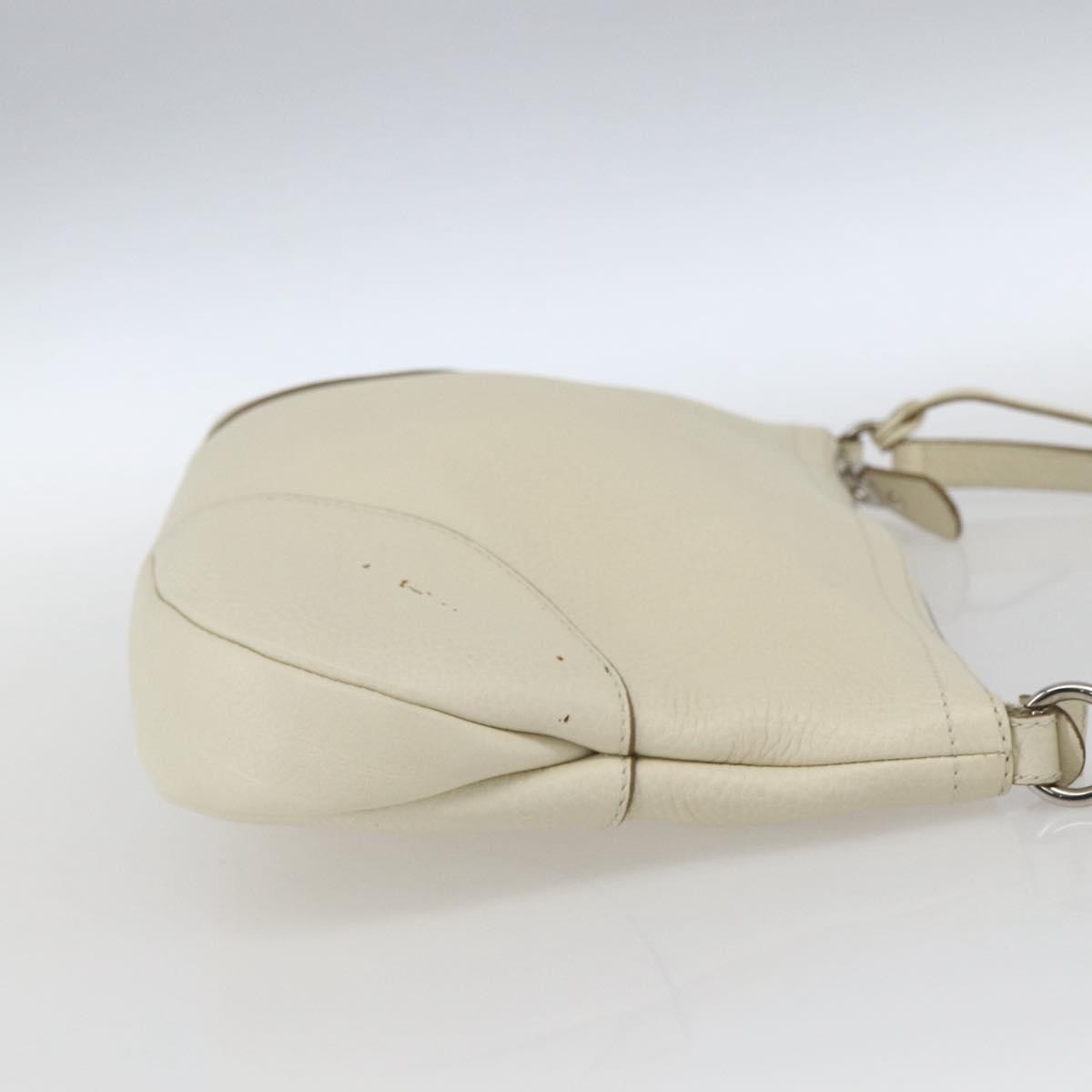 Salvatore Ferragamo Gancini Shoulder Bag Leather, WHITE, LEATHER, Shoulder bag