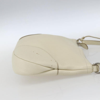 Salvatore Ferragamo Gancini Shoulder Bag Leather, WHITE, LEATHER, Shoulder bag