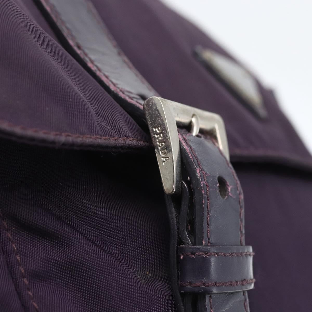 Prada Double Buckle Flap Messenger Bag Tessuto, PURPLE, NYLON, Shoulder bag