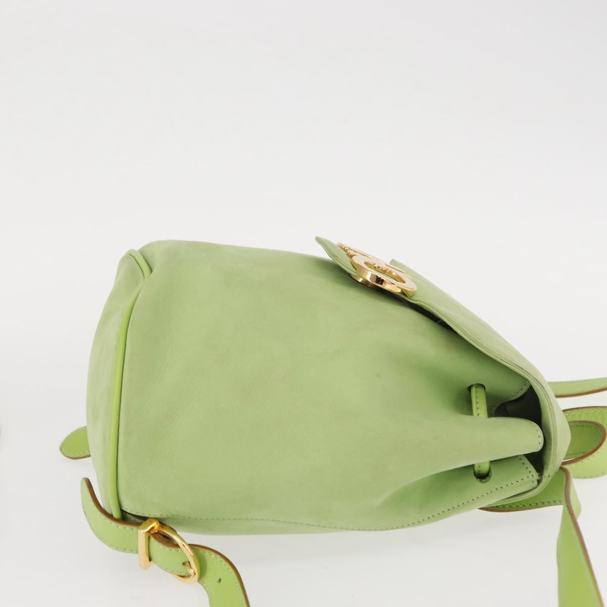Salvatore Ferragamo Gancini Backpack Suede, GREEN, SUEDE, Backpack