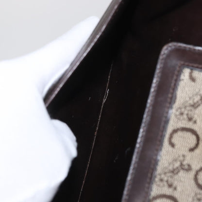 Celine Vintage C Sulky Horsebit Shoulder bag Canvas and Leather, BROWN, CANVAS, Shoulder bag
