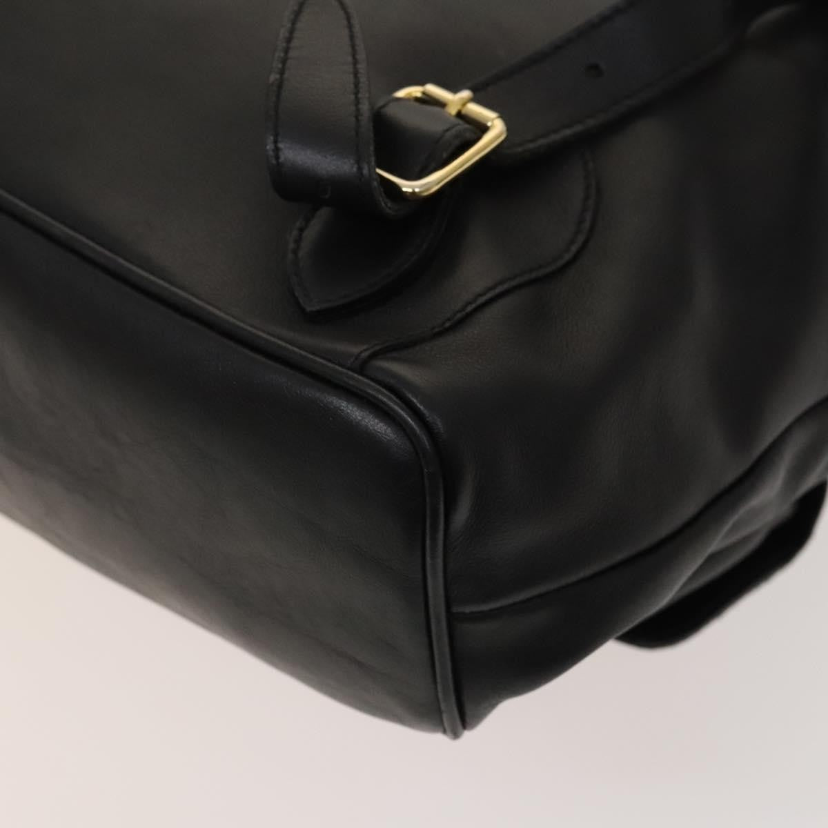 Gucci Vintage Bamboo Backpack Leather, Black, Leather, Backpack