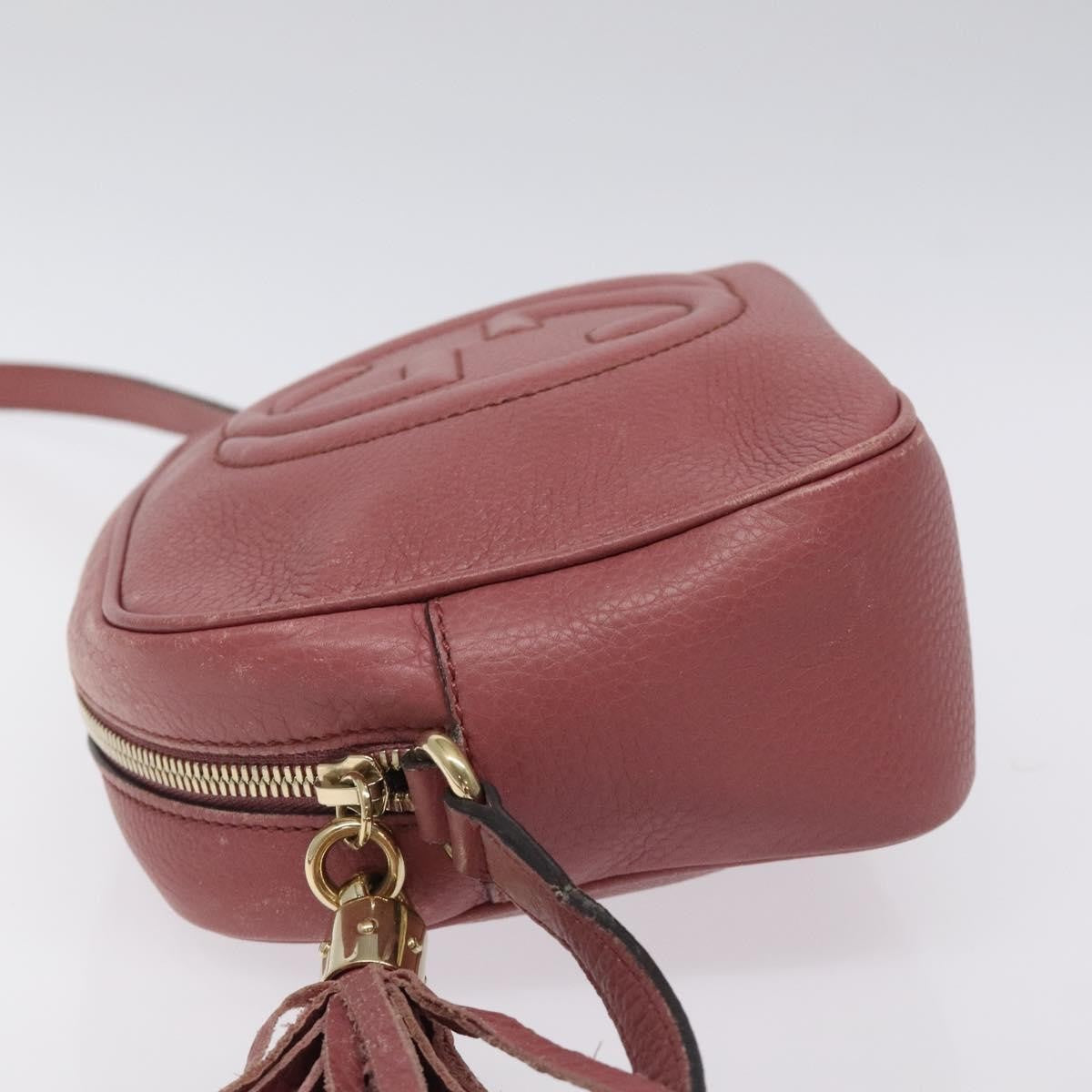 Gucci Soho Disco Crossbody Bag Leather, PINK, LEATHER, Shoulder bag