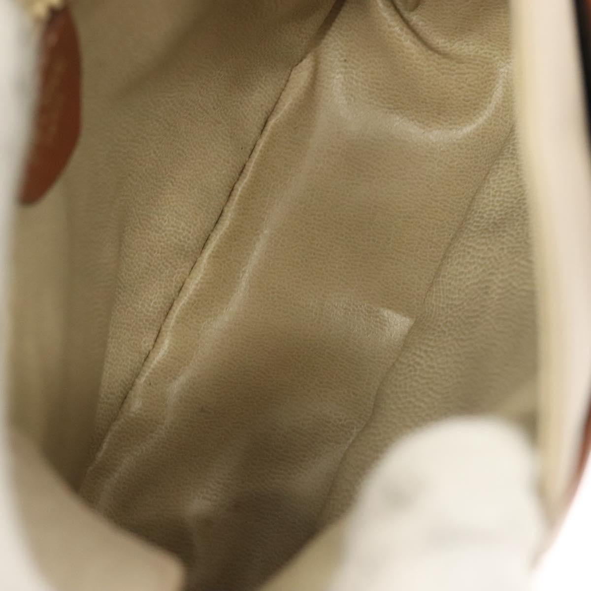 Celine Vintage Triomphe Shoulder Bag Leather, BEIGE, LEATHER, Shoulder bag