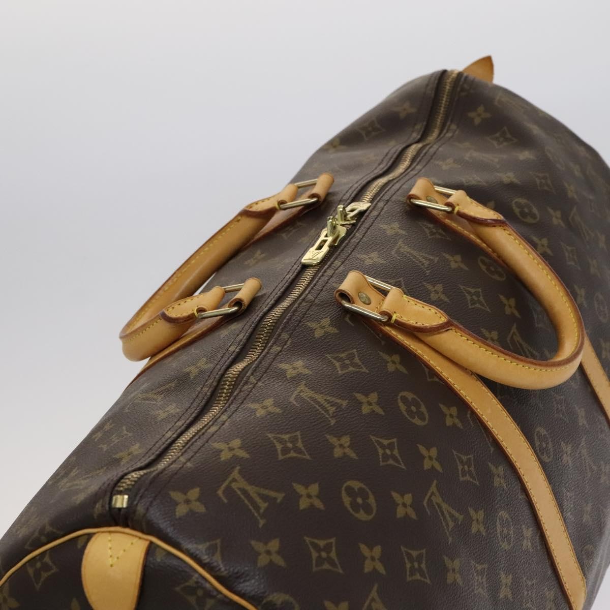 Louis Vuitton Keepall Bag Monogram Canvas, BROWN, CANVAS, Travel bag