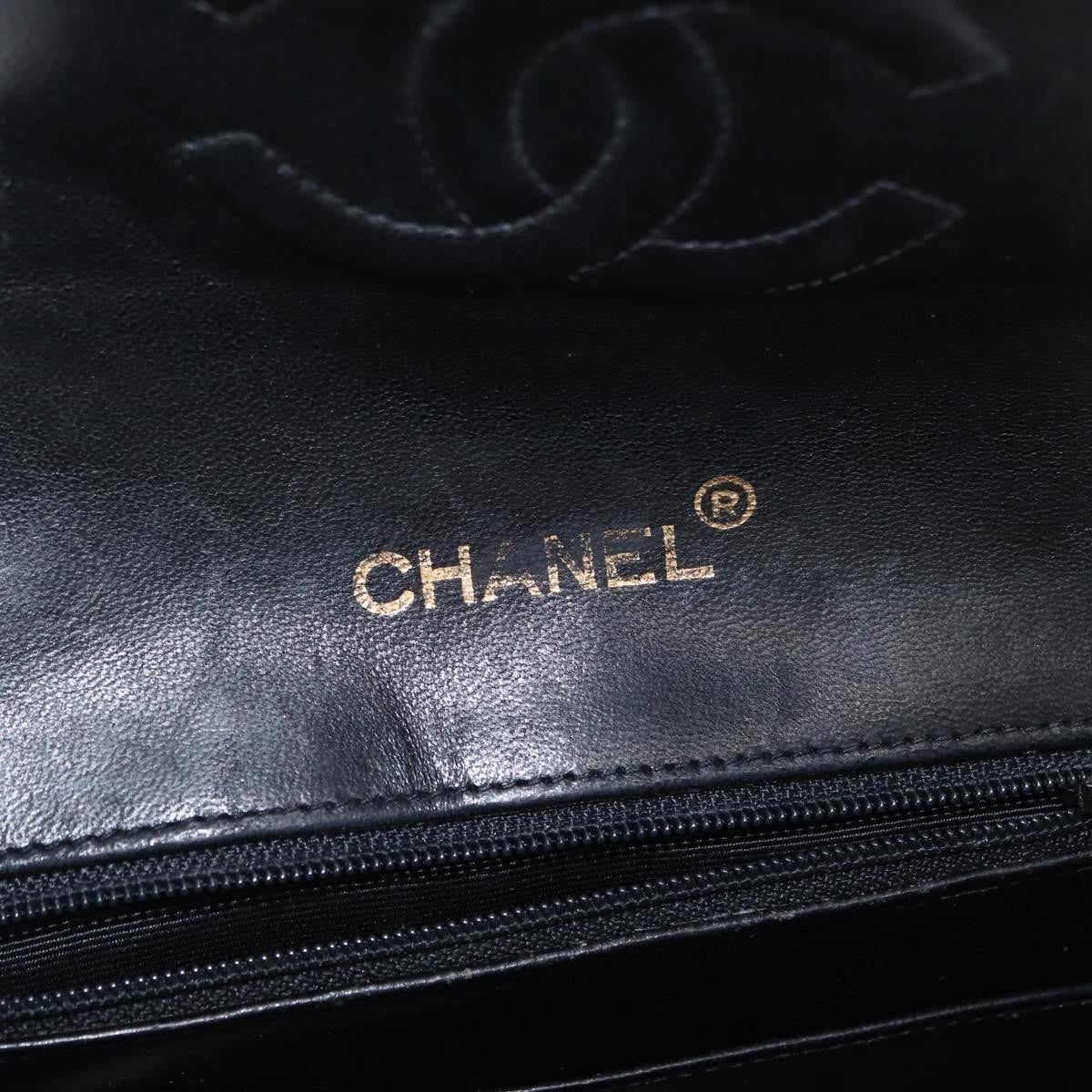 Chanel Vintage Envelope Flap Shoulder Bag Quilted Lambskin, BLACK, LEATHER, Shoulder bag