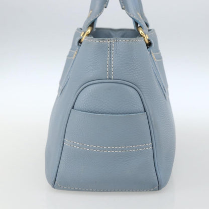 Celine Boogie Satchel Leather, BLUE, LEATHER, Handbag