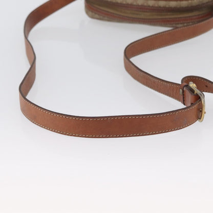 Celine Vintage Macadam Shoulder Bag Canvas and Leather, BEIGE, CANVAS, Shoulder bag
