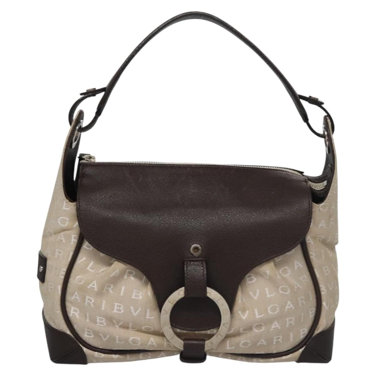 Bvlgari B.Zero1 Logomania Bag Canvas with Leather, BEIGE, CANVAS, Handbag