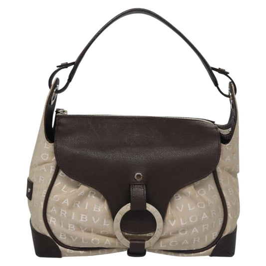 Bvlgari B.Zero1 Logomania Bag Canvas with Leather, BEIGE, CANVAS, Handbag