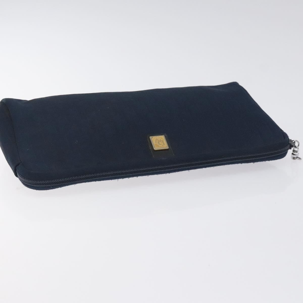 Christian Dior Vintage Trotter Pouch Diorissimo Canvas, NAVY, CANVAS, Clutche & pouche