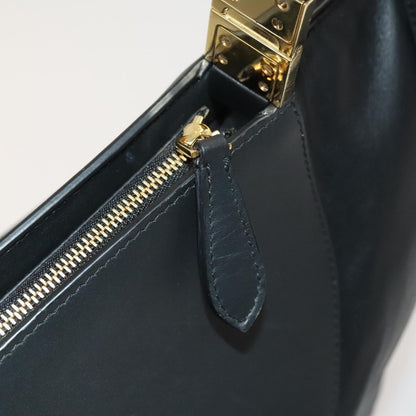 Burberry Vintage Shoulder Bag Leather, BLACK, LEATHER, Shoulder bag