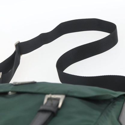 Prada Double Buckle Flap Messenger Bag Tessuto, GREEN, NYLON, Shoulder bag