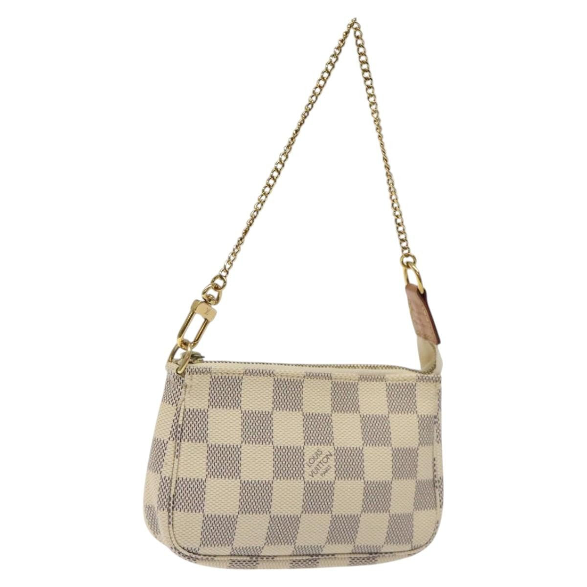 Louis Vuitton Pochette Accessoires Damier, WHITE, CANVAS, Clutche & pouche