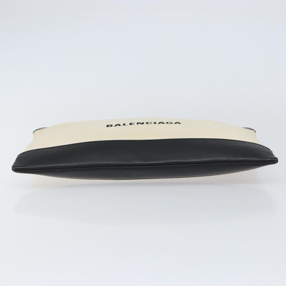 Balenciaga Clip P Pouch Leather, BEIGE, CANVAS, Clutche & pouche
