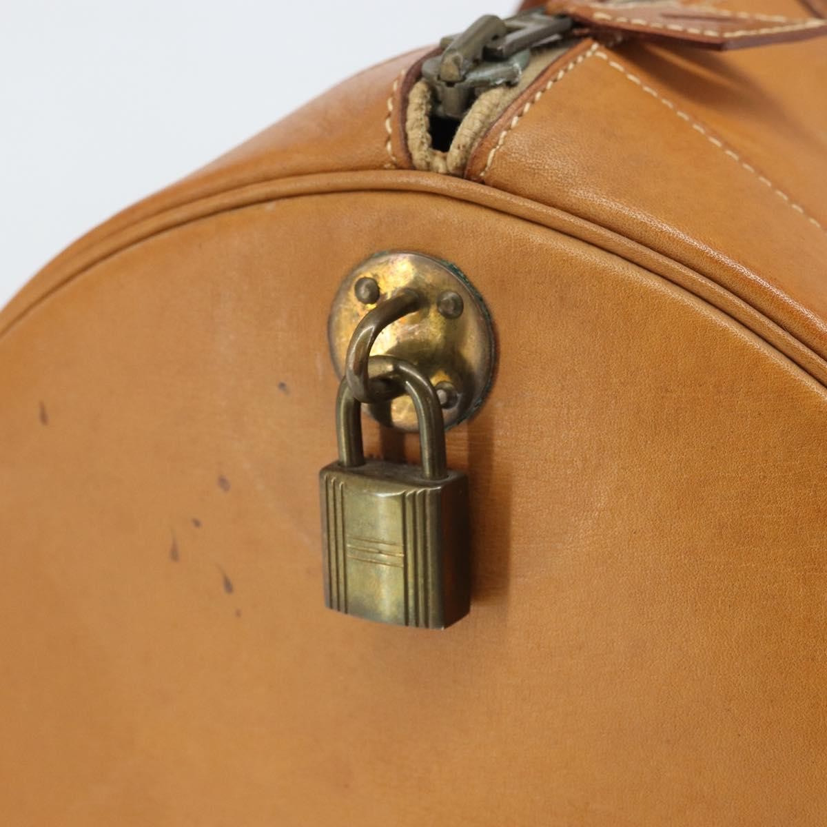 Hermes Vintage Convertible Boston Bag Leather, BROWN, LEATHER, Travel bag