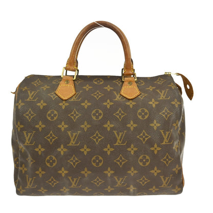 Louis Vuitton Speedy Handbag Monogram Canvas, BROWN, CANVAS, Handbag