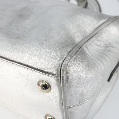 Saint Laurent Classic Duffle Bag Leather, SILVER, LEATHER, Handbag