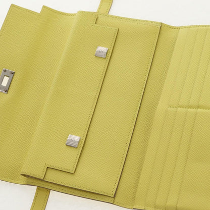 Hermes Kelly Wallet Epsom, YELLOW, LEATHER, Wallets