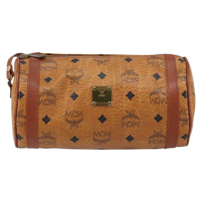 MCM Visetos Shoulder bag Canvas and Leather, BROWN, CANVAS, Shoulder bag