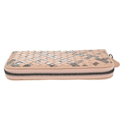 Bottega Veneta Intrecciato Long Zip  Wallet Leather, PINK, LEATHER, Wallets