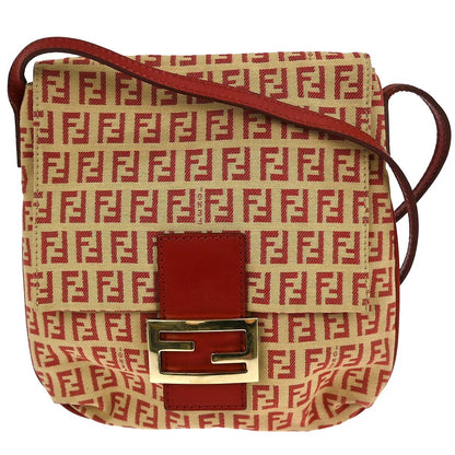 Fendi Vintage Flap Crossbody Bag Zucchino Coated Canvas, BEIGE, CANVAS, Shoulder bag