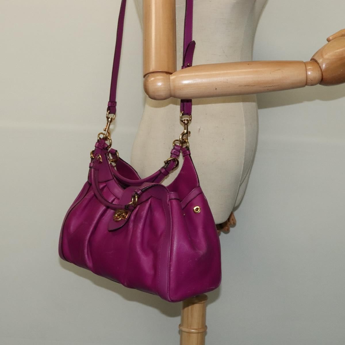 Salvatore Ferragamo Annabell Tote Leather, PURPLE, LEATHER, Handbag