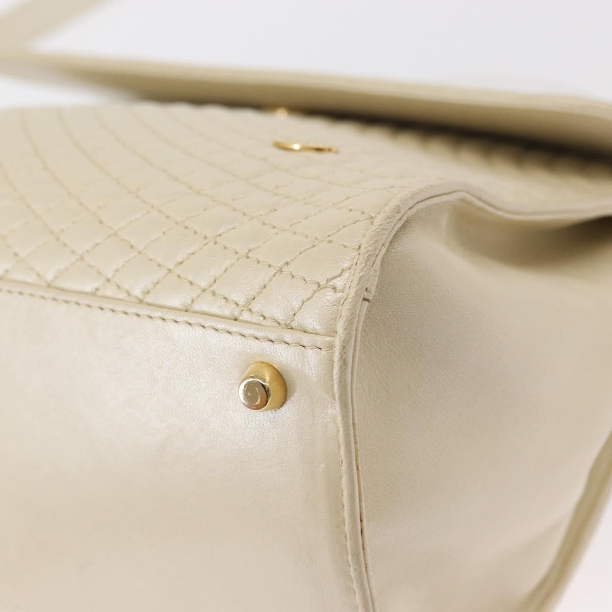 Bally Vintage Handbag Quilted Leather, BEIGE, LEATHER, Handbag