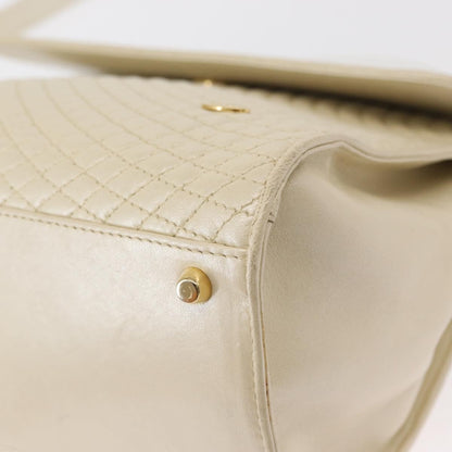 Bally Vintage Handbag Quilted Leather, BEIGE, LEATHER, Handbag