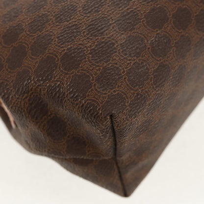 Celine Macadam Pochette Canvas and Leather, BROWN, CANVAS, Clutche & pouche