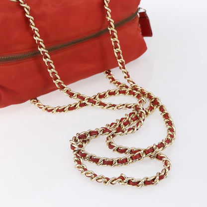 Prada Chain Shoulder Bag Tessuto, ORANGE, NYLON, Shoulder bag