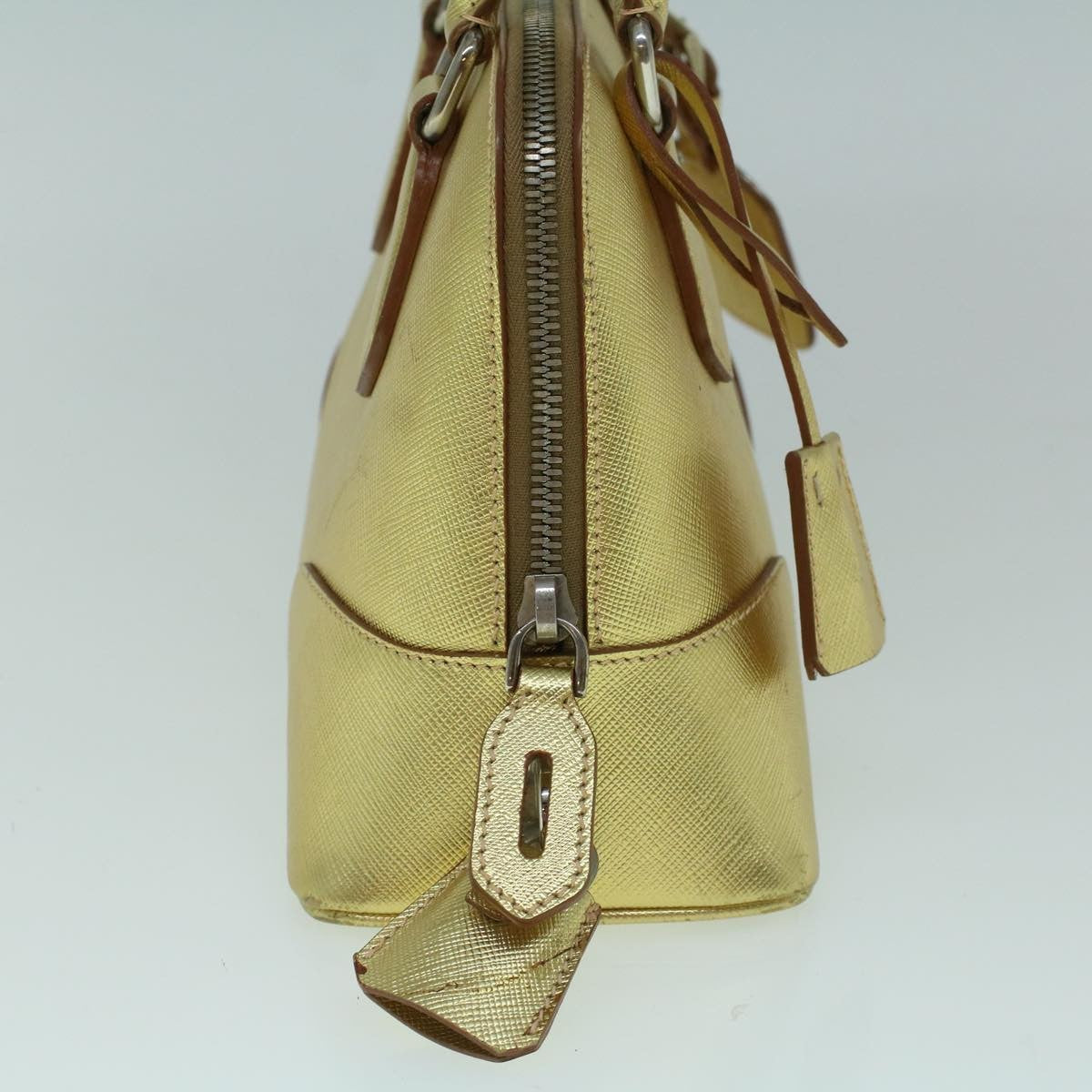 Prada Promenade Bag Saffiano Leather, GOLD, LEATHER, Handbag