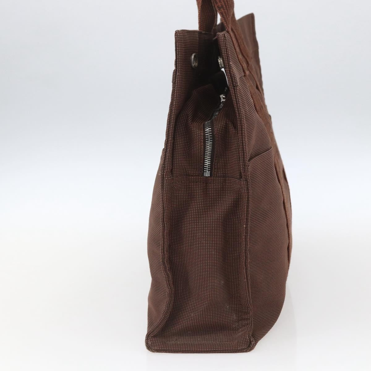 Hermes Fourre-tout Herline Canvas, BROWN, CANVAS, Tote bag